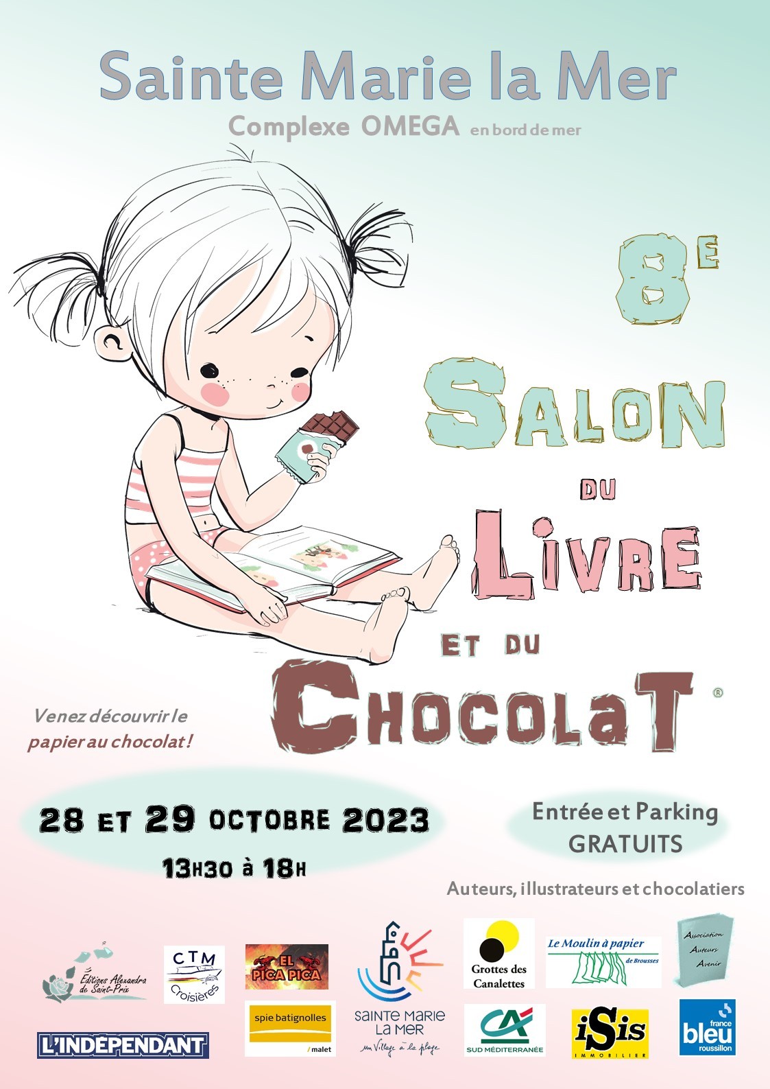 Affiche_A3_Officielle_-_8e_Salon_du_livre_et_du_chocolat_-_Sainte_Marie_la_Mer_-_28__29_oct_2023